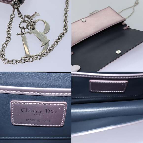 DIOR Lady DIOR Canage Chain Shoulder Bag Pvc Pink - Picture 11 of 12